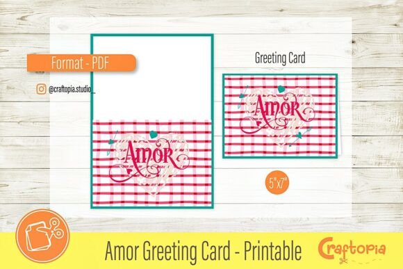 Amor Greeting Card – Printable Design