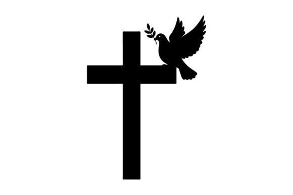 Black Dove Flying with Olive Branch on C: A Modern Silhouette for Peaceful Design