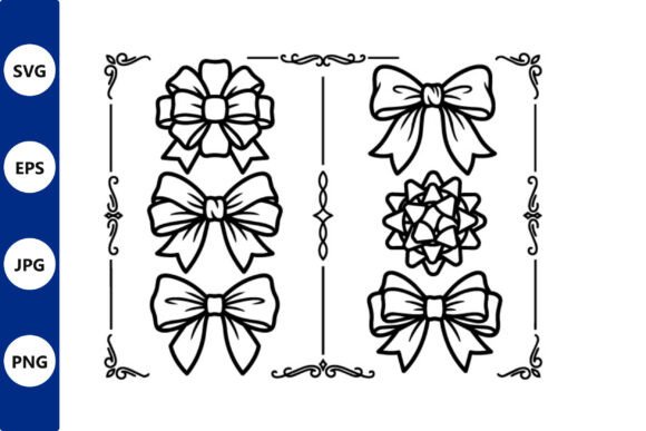 Bow Border Vector Set for Creative Projects