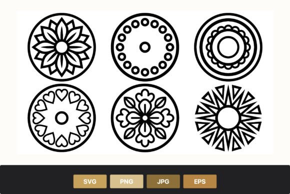 Circle Floral Geometric Vector Art