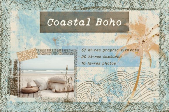 Coastal Boho - Graphic Set: Elevating Designs with Sun-Washed Serenity