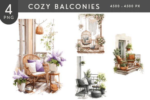 Creating Sanctuary in Small Spaces: The Power of Cozy Balcony Lifestyle Illustrations