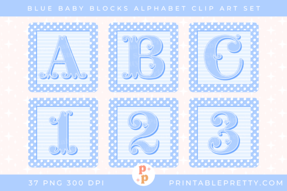 Creating Soft, Personalized Designs with the Blue Baby Blocks Alphabet PNG Set