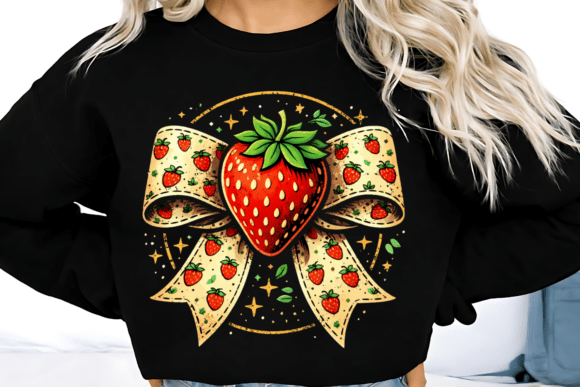 Cute Kawaii Strawberry Bow PNG: A Sweet Design for Creative Projects