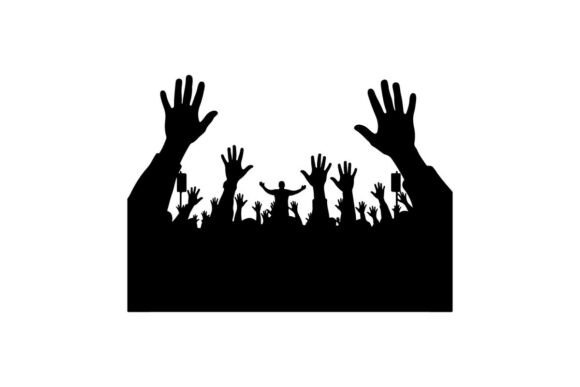 Diverse Group Raising Hands in Unity Aga