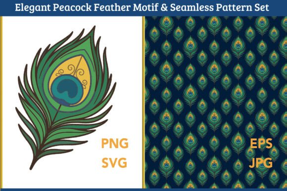Elegant Peacock Feather DecorativeVector: Elevating Modern Design with Timeless Motifs