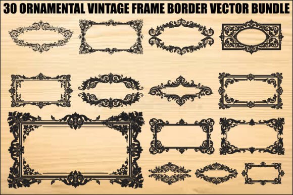 Elevate Your Designs with the Ornamental Vintage Frame Border Bundle