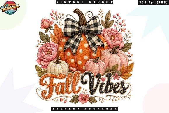 Elevating Autumn Branding with the Fall Vibes Autumn Pumpkin Patchwork PNG