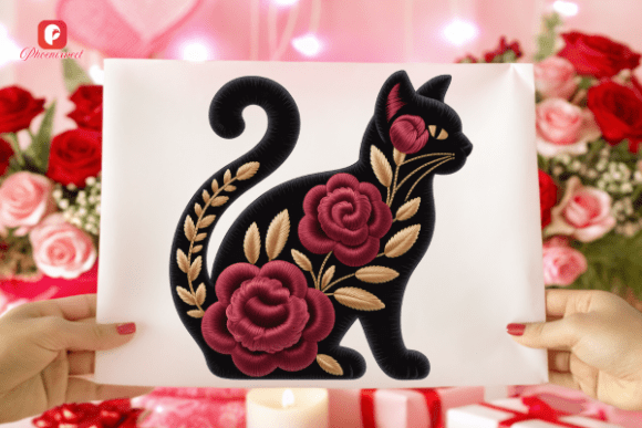 Elevating Creative Projects with the Gothic Cat PNG Floral Aesthetic
