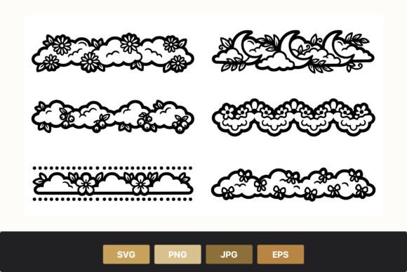 Floral and Cloud Border Vector Art: Elevating Design with Natural Motifs