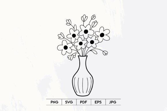 Flower Vase Line Art SVG: Versatile Digital Designs