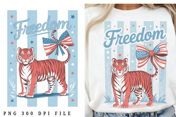 Freedom Tiger Patriotic Coquette PNG Des: A Strategic Asset for Creative Workflows