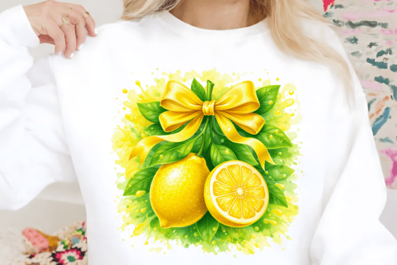 Fresh Lemon Fruit Clipart with Bow PNG: A Practical Asset for Summer Design