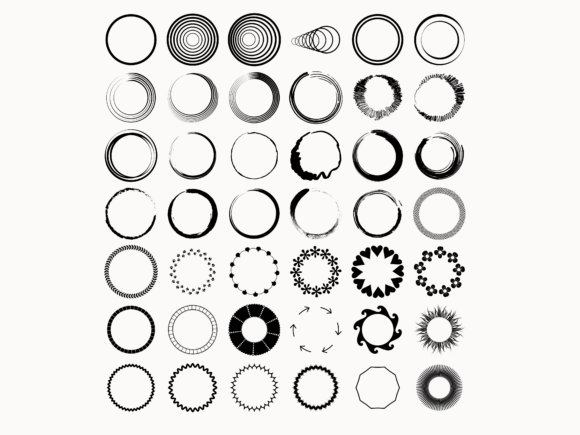 Hand Drawn Circle Frames PNG SVG