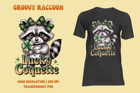Lucky Coquette Raccoon Retro PNG: A Design Evaluation