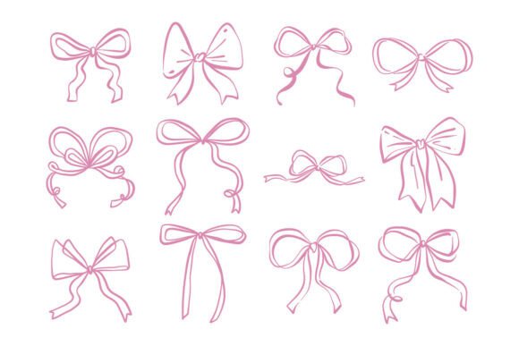 Mastering the Art of Design: The Versatile Hand Drawn Bow Ribbon Doodle Set