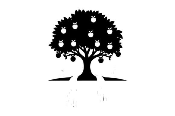 Minimalist Apple Tree with Ripe Fruits: A Modern Design Essential