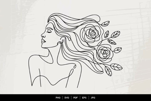 Rose Hair Woman Line Art: The Intersection of Botanical Beauty and Minimalist Design
