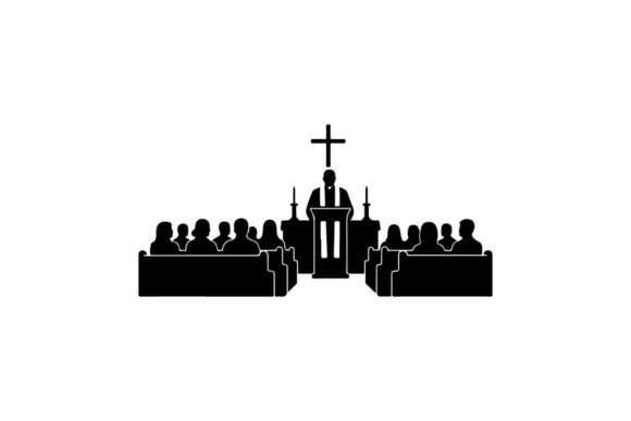 Silhouette of Priest Giving Sermon to Co