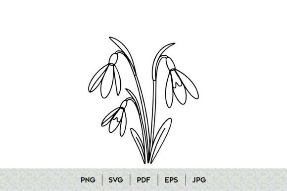 Snowdrop Flower Line Art Design Guide