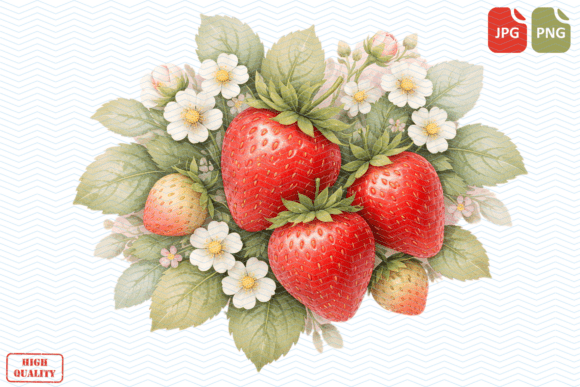 Strawberry Rose Watercolor PNG Clipart 2: A Practical Asset for Digital Creators
