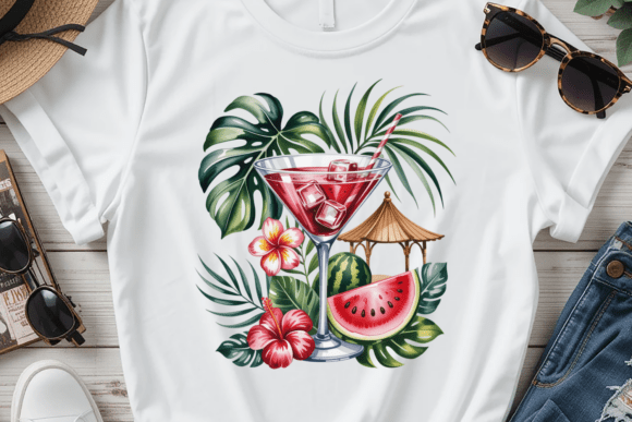 Tropical Watermelon Cocktail PNG Design